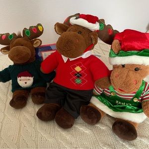 Holly, Hal and Lil Moose Family Plush Stuffed Animals
